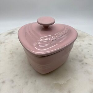 Le Creuset Pink Heart Ramekin Stoneware Individual Serving Casserole or Dessert